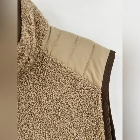 ๐ NWOT Vineyard Vines Nantucket Sherpa Vest Island Khaki Beige Tan Brown Medium - Picture 14 of 16